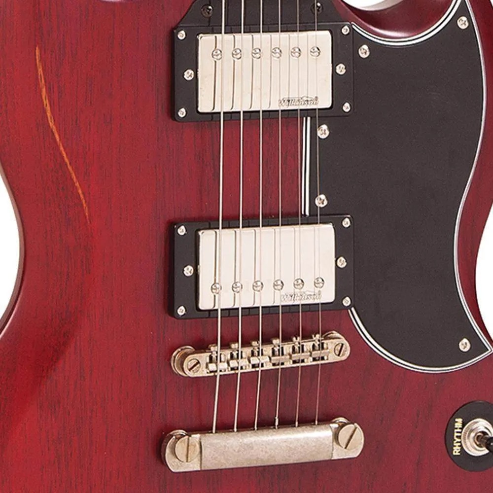 Vintage VS6 ICON Electric Guitar ~ Distressed Cherry Red