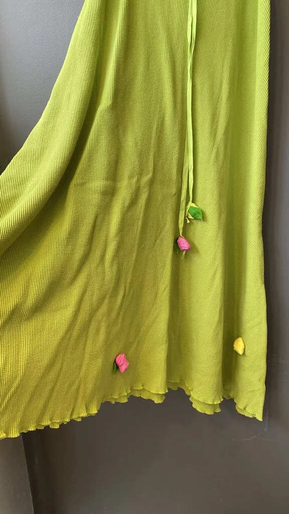 Vintage Waffle Flower Maxi Skirt