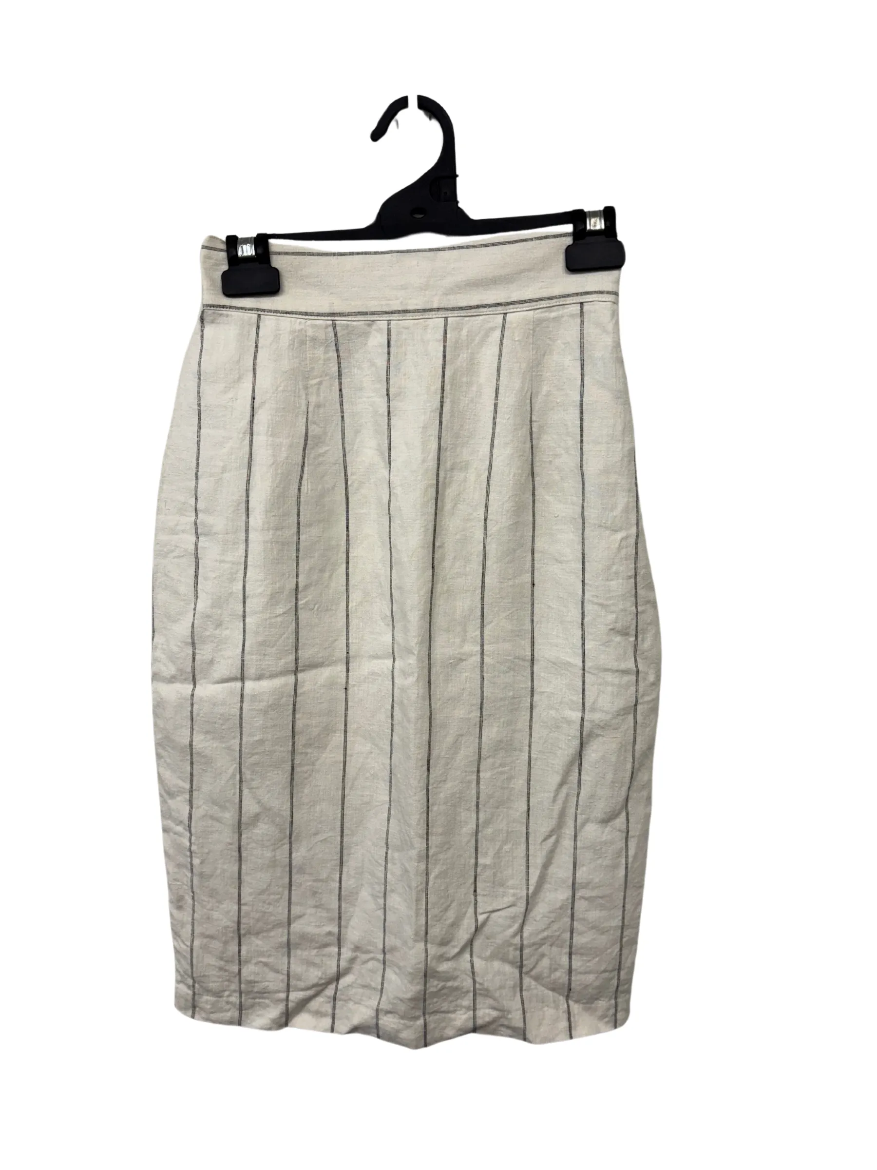 Vintage White & Black Stripe Highwaisted Knee Length Wiggle Skirt