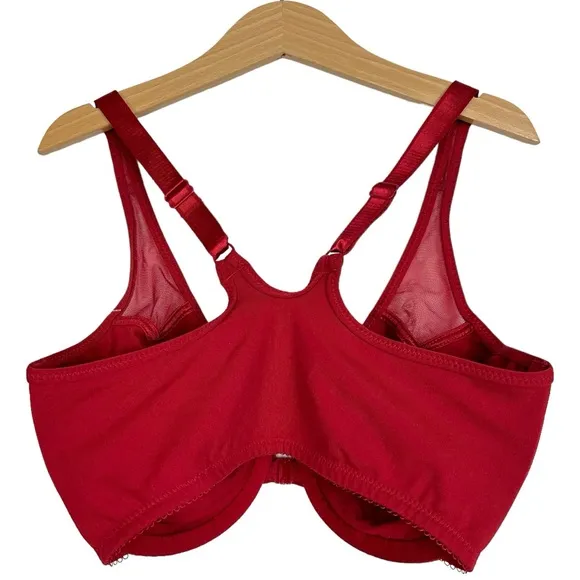 Wacoal 65124 Racerback Underwire Front Closure T Back Soft Mesh Insert Bra Red