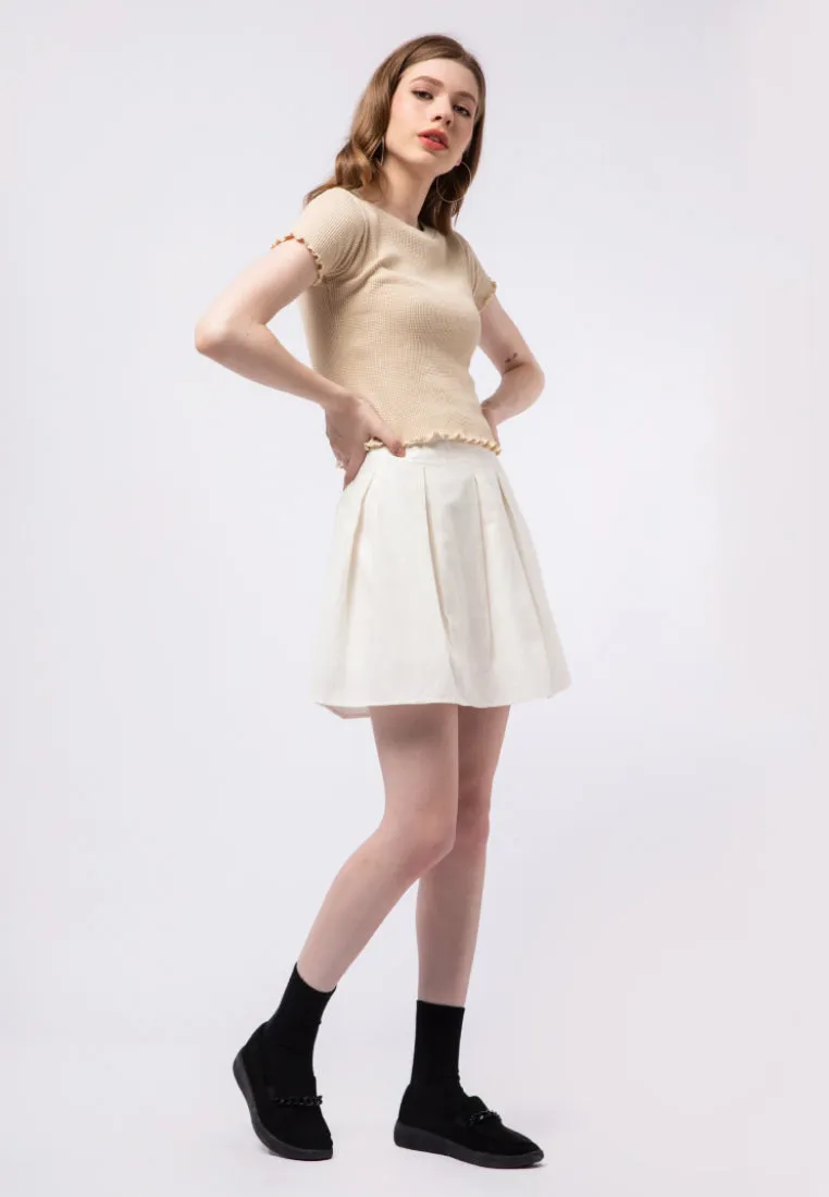 Waffle Fitted Short Sleeve Top