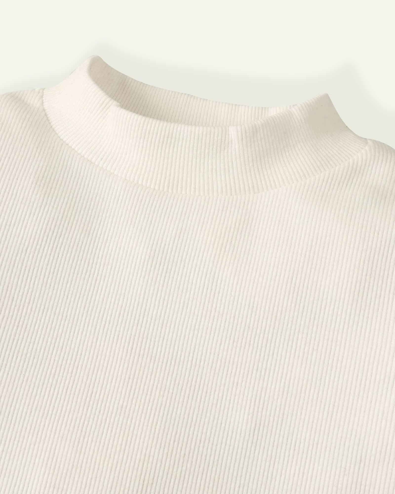 White Mock Neck T-Shirt