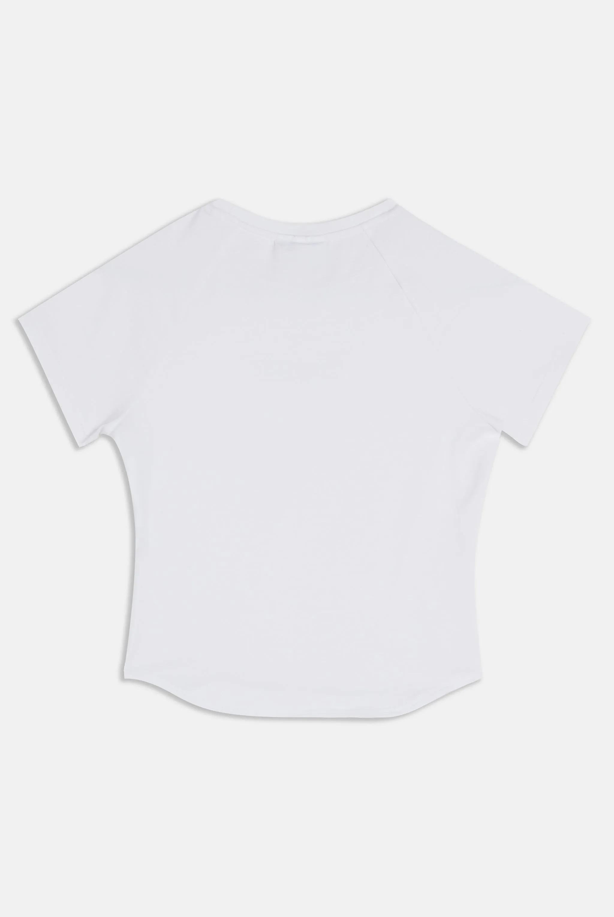 WHITE SHRUNKEN DIAMANTE TEE