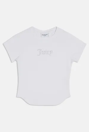 WHITE SHRUNKEN DIAMANTE TEE