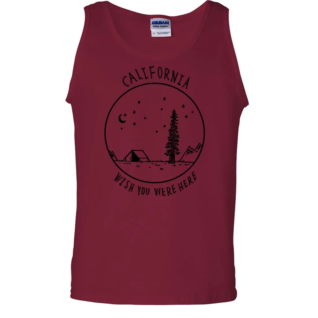 Wish You Were Here Black Print Asst Colors Tank Top