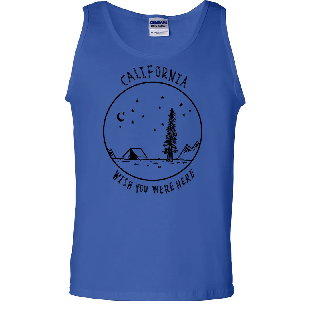 Wish You Were Here Black Print Asst Colors Tank Top