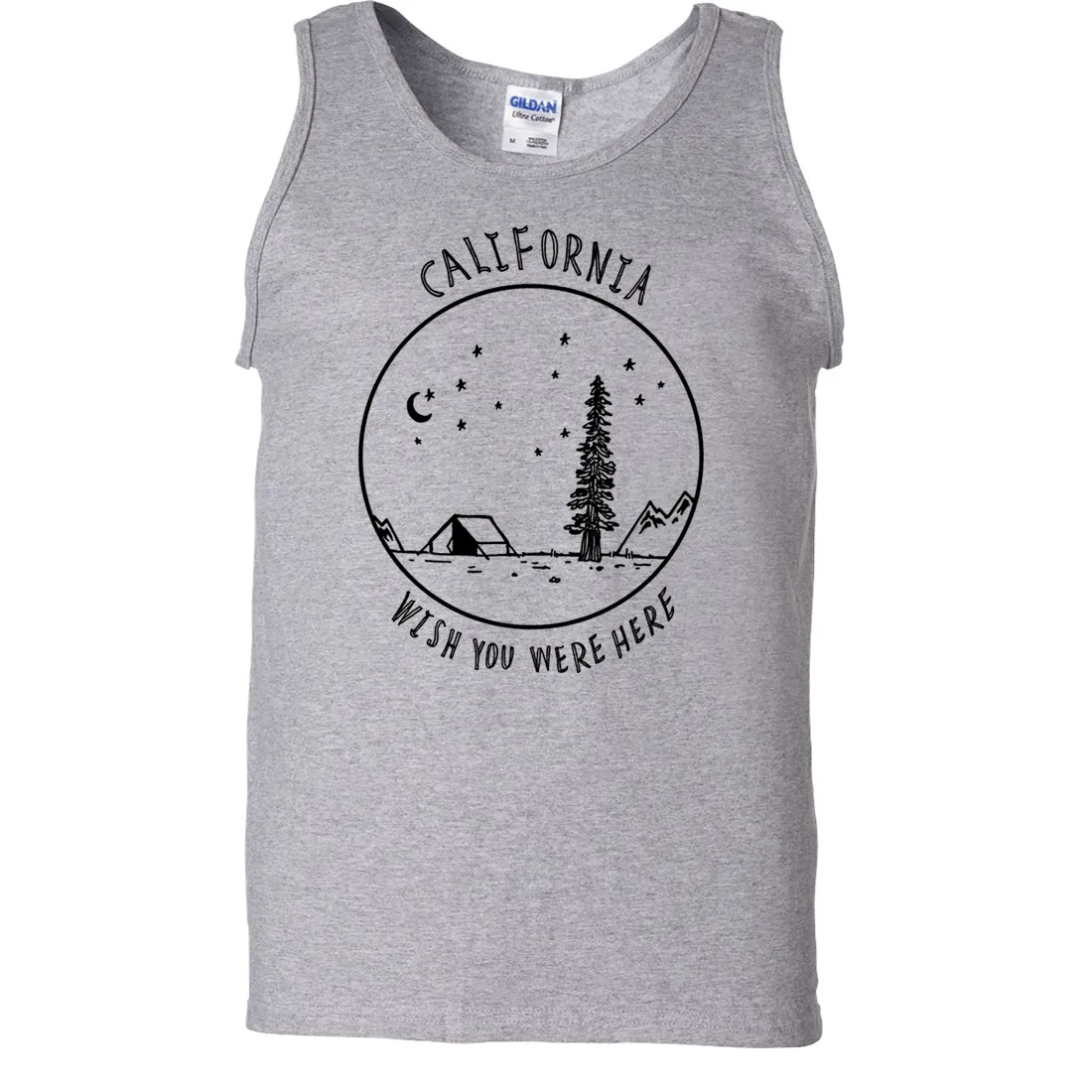Wish You Were Here Black Print Asst Colors Tank Top