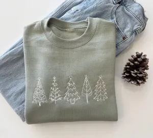 Womens Embroidered Christmas Tree Sweater