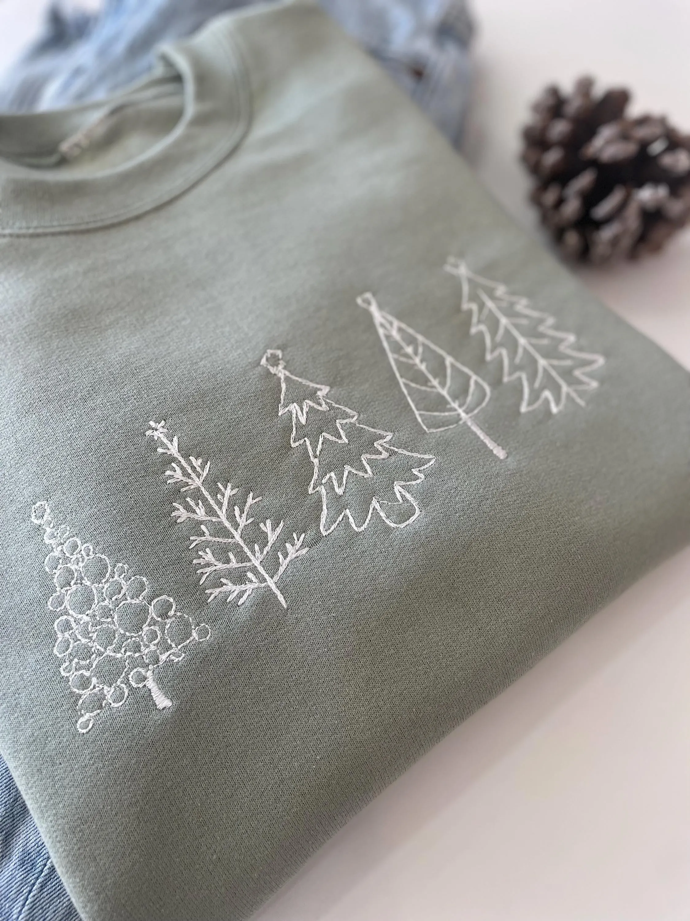 Womens Embroidered Christmas Tree Sweater