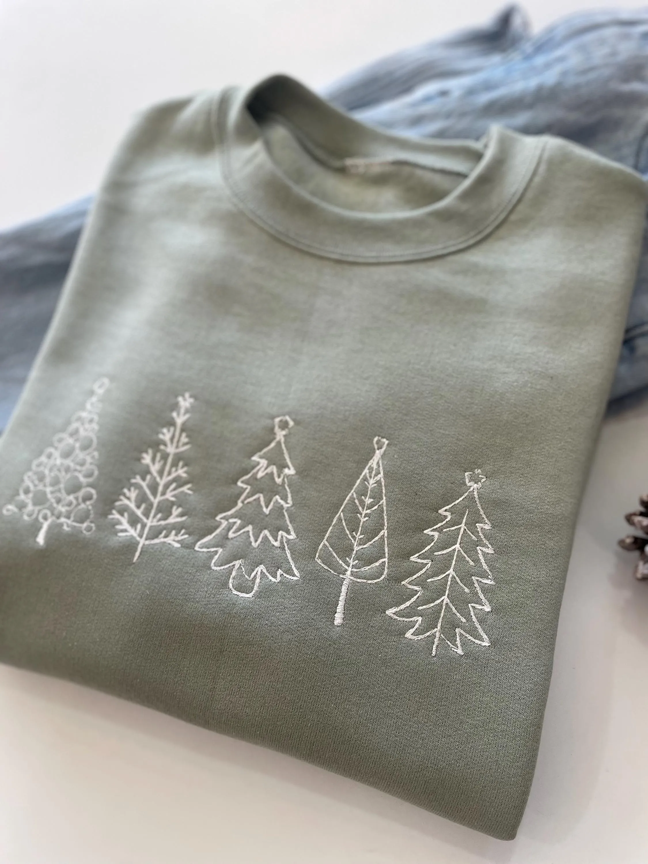 Womens Embroidered Christmas Tree Sweater
