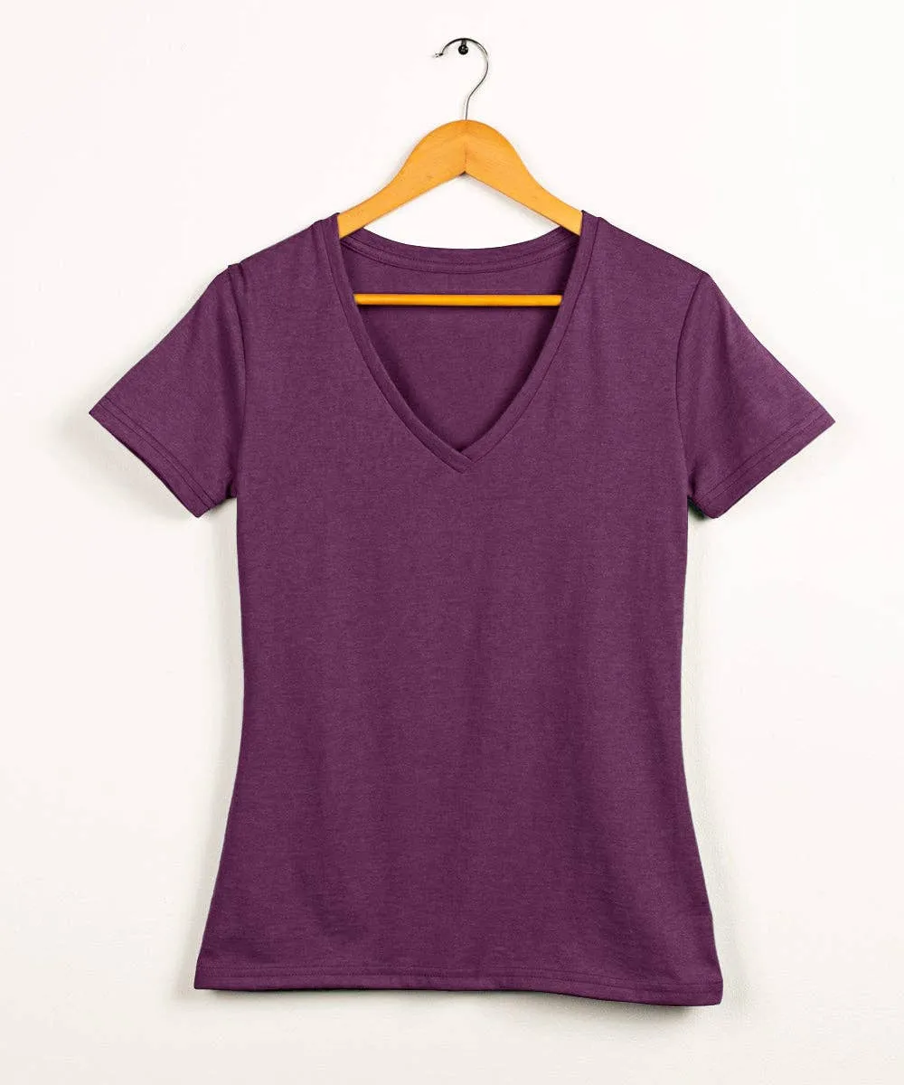 Women's Fitted V-Neck Tee in Butter Soft Cotton/Modal