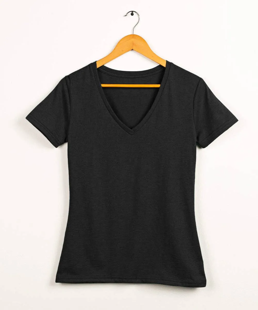 Women's Fitted V-Neck Tee in Butter Soft Cotton/Modal