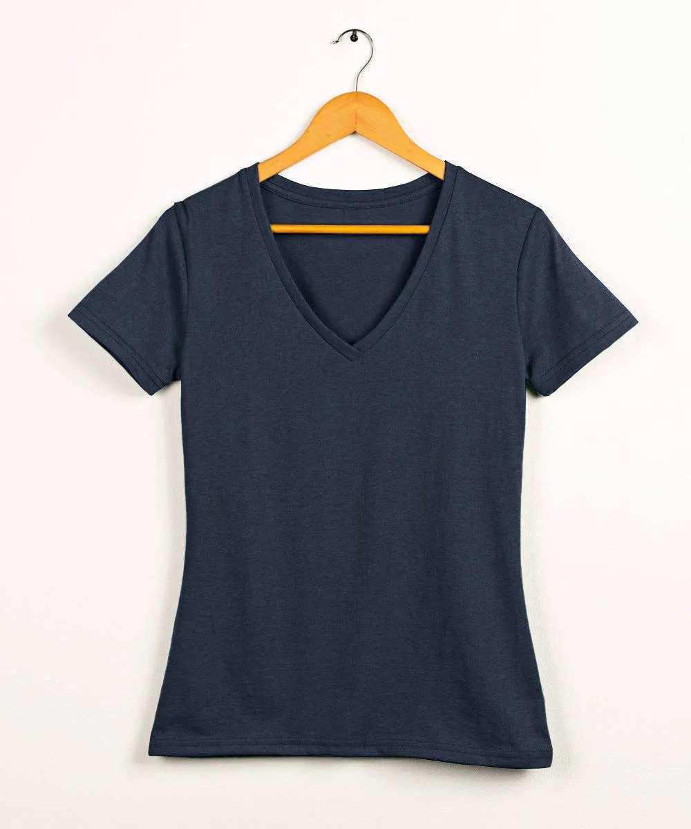 Women's Fitted V-Neck Tee in Butter Soft Cotton/Modal