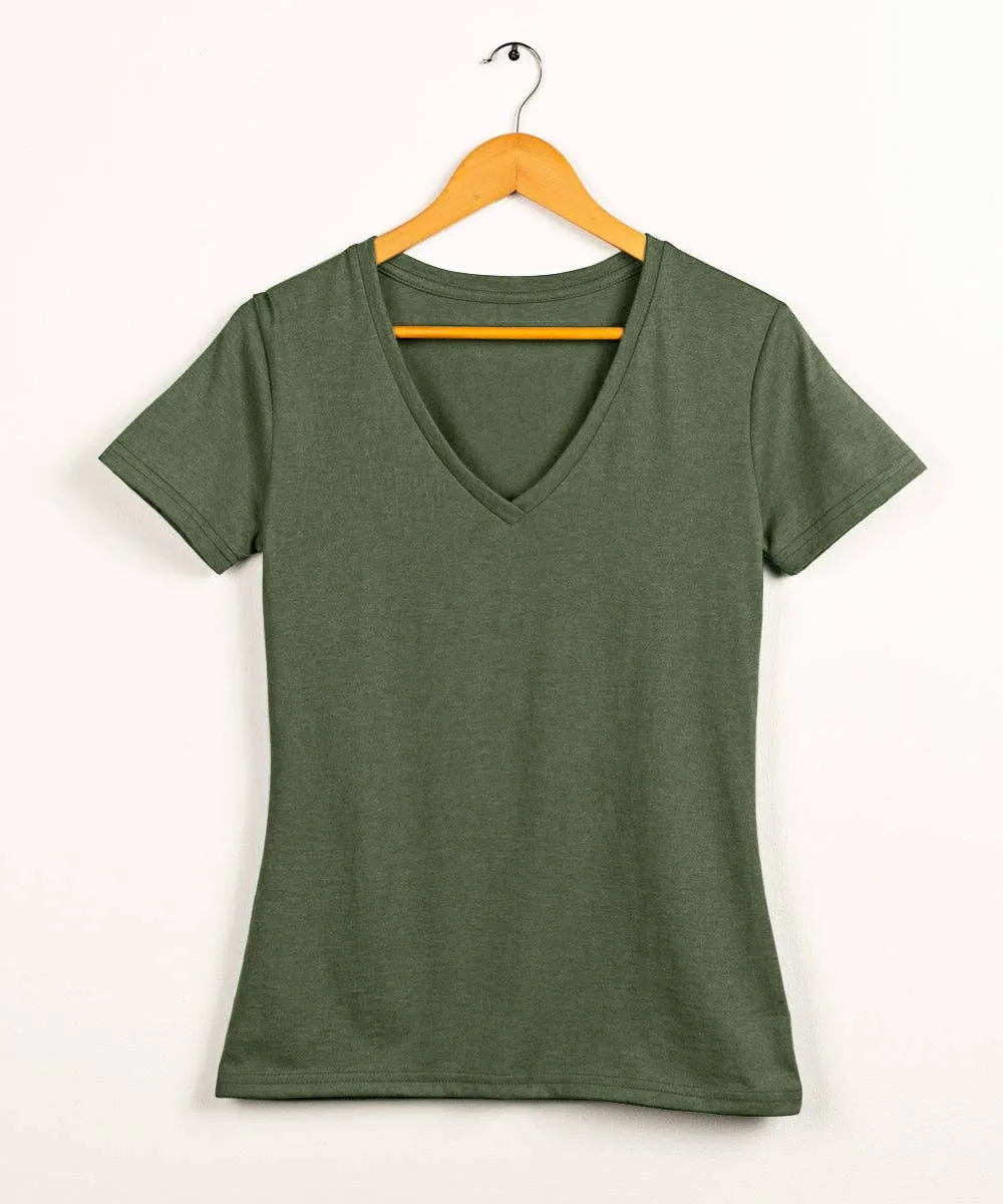 Women's Fitted V-Neck Tee in Butter Soft Cotton/Modal