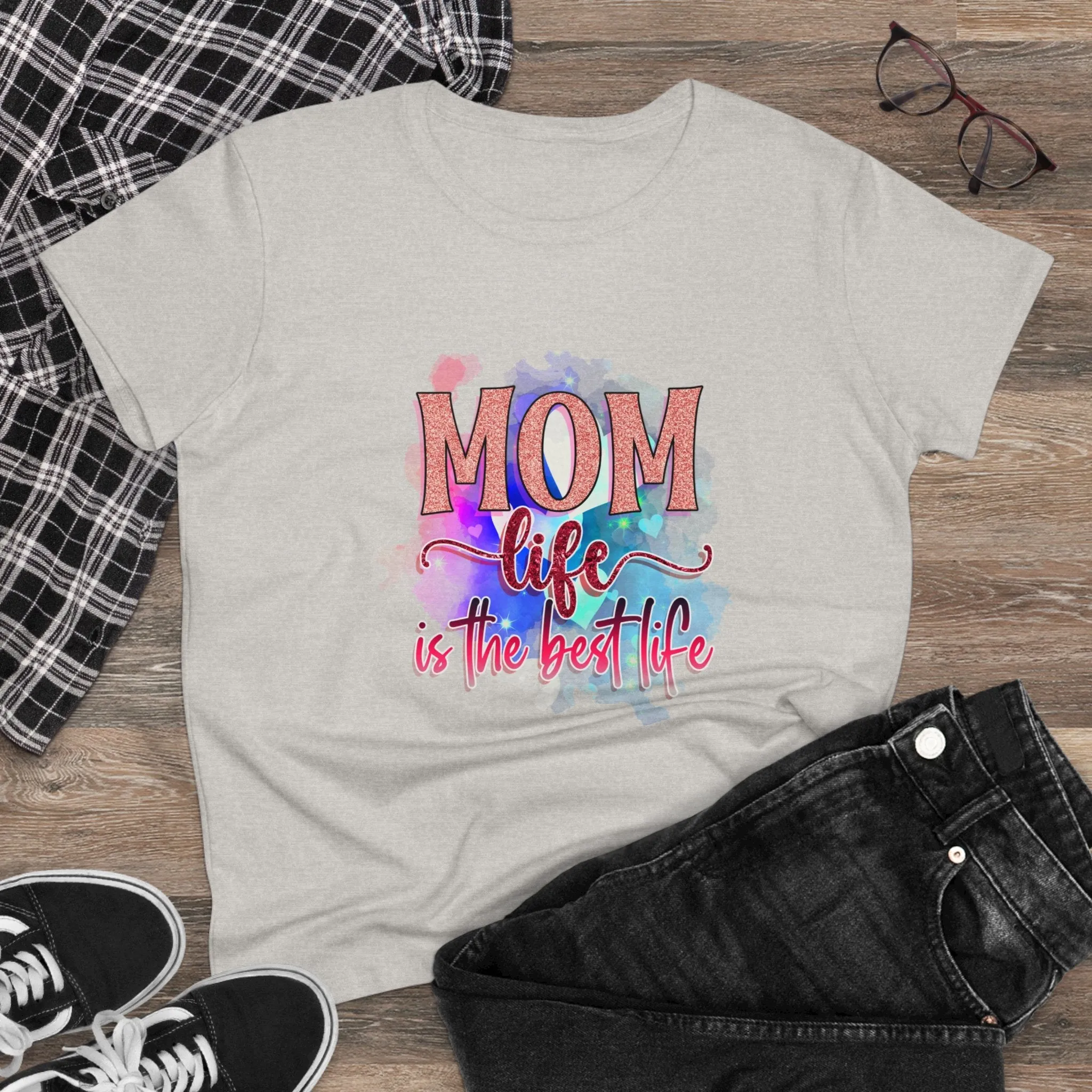 Women's Midweight Cotton Tee-Mom Life