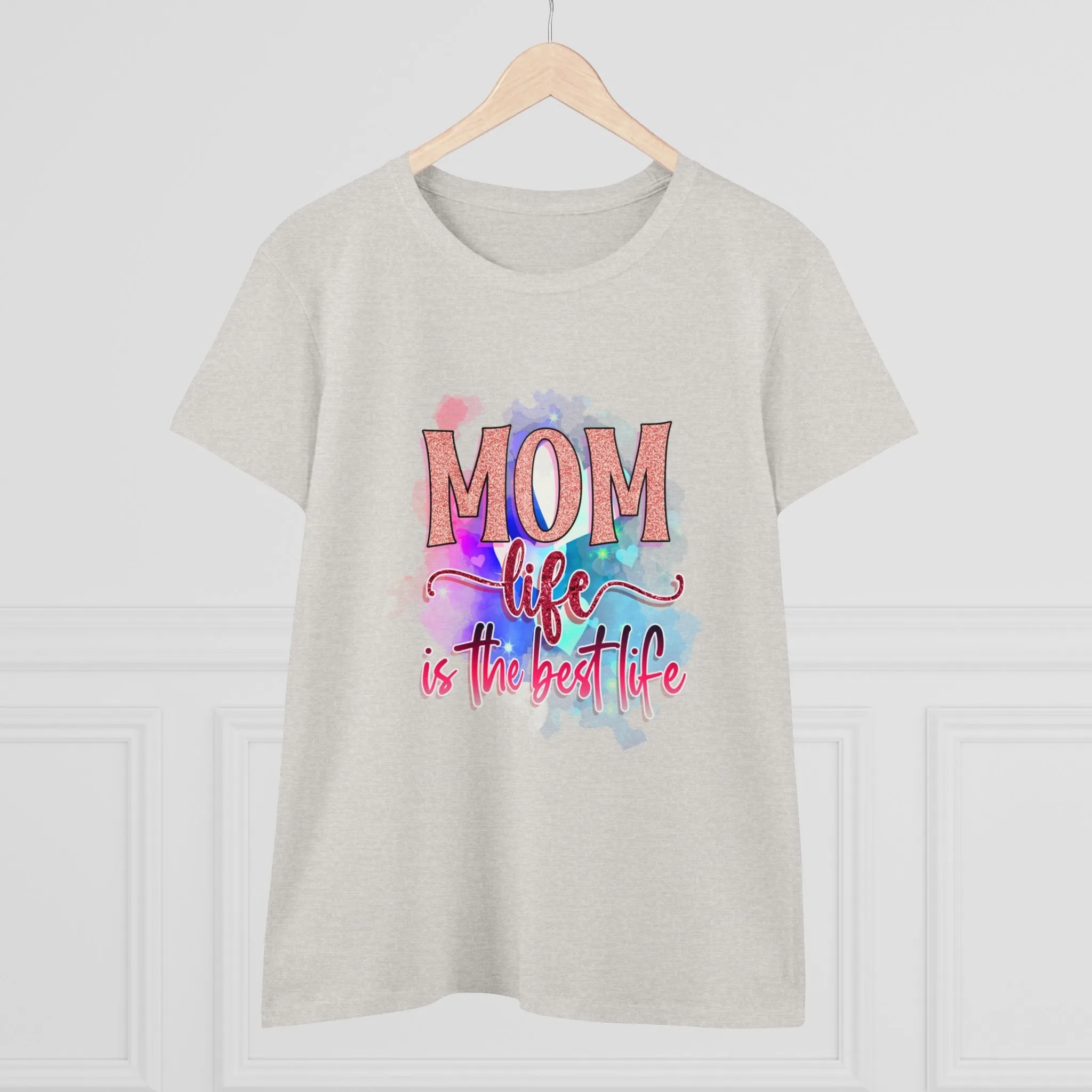 Women's Midweight Cotton Tee-Mom Life