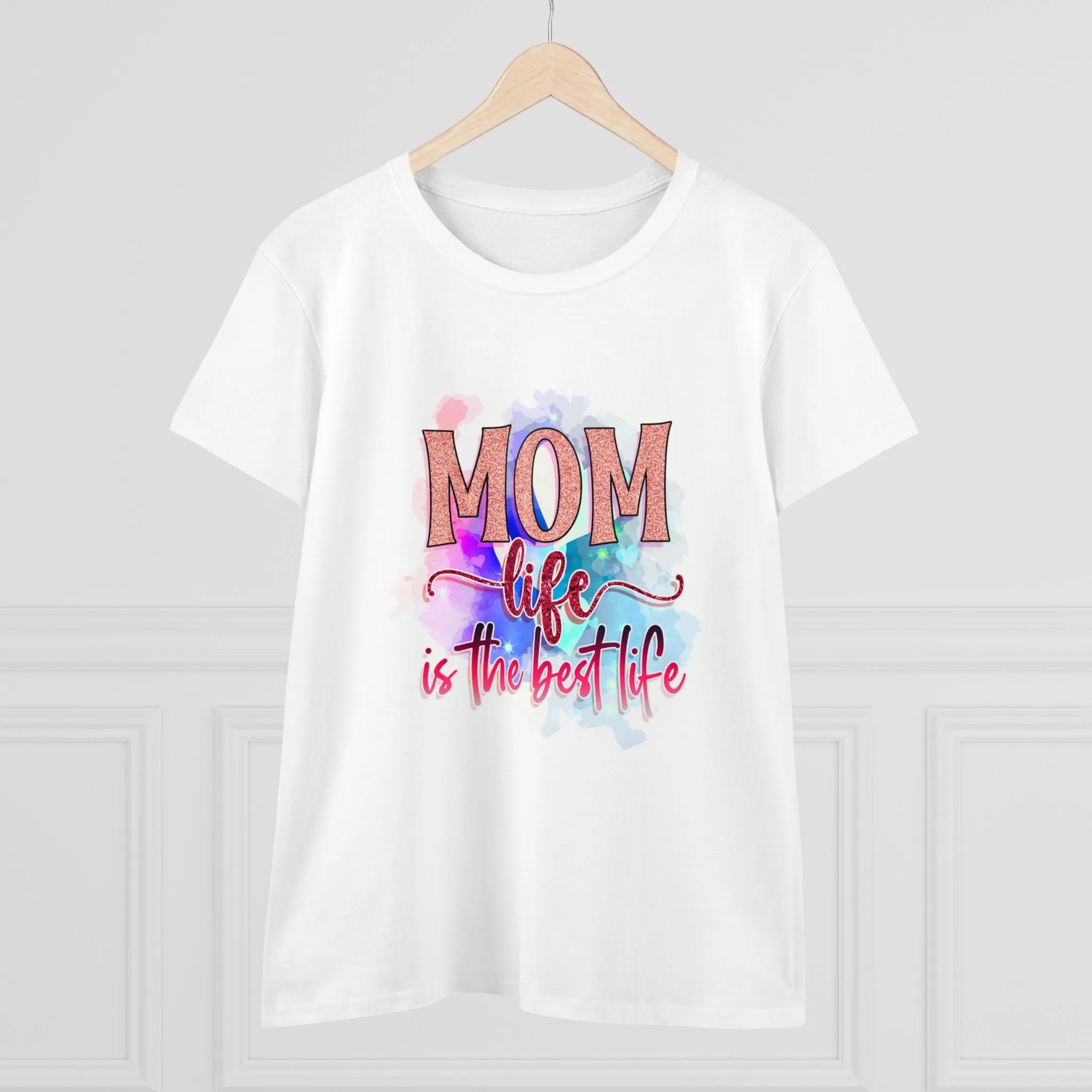 Women's Midweight Cotton Tee-Mom Life