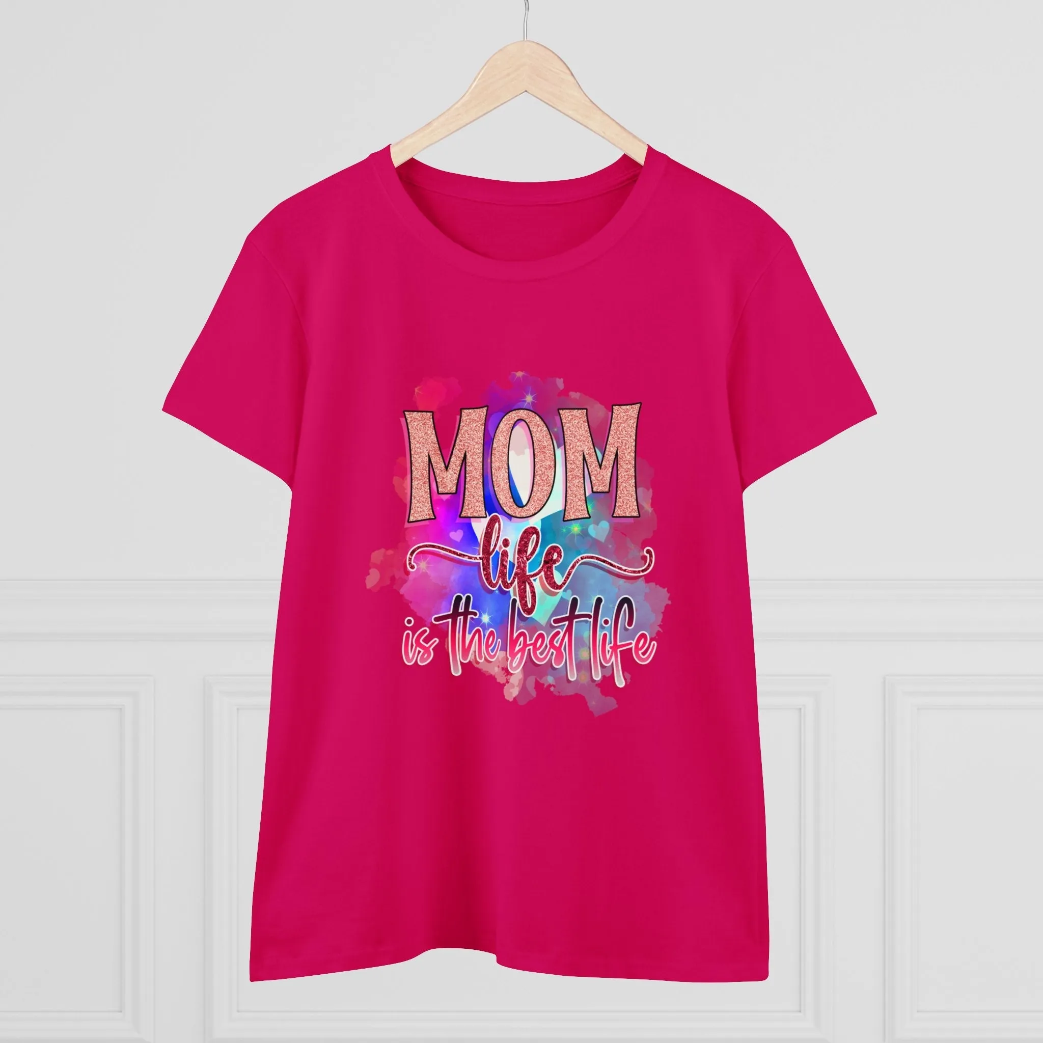 Women's Midweight Cotton Tee-Mom Life