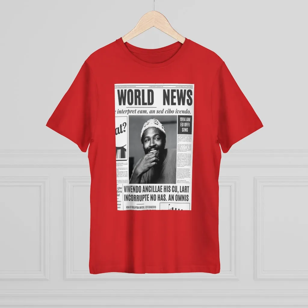 World News MARVIN GAYE (white beanie) Unisex Deluxe T-shirt