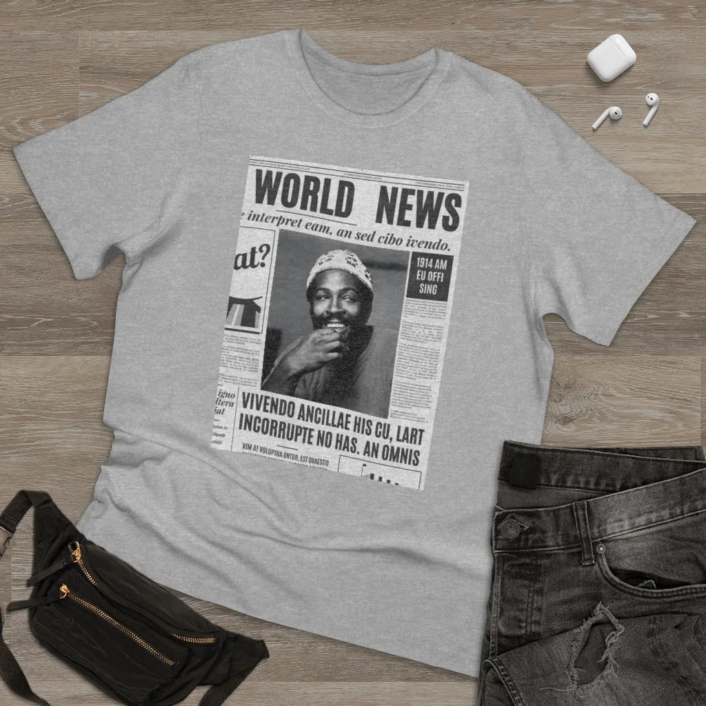 World News MARVIN GAYE (white beanie) Unisex Deluxe T-shirt