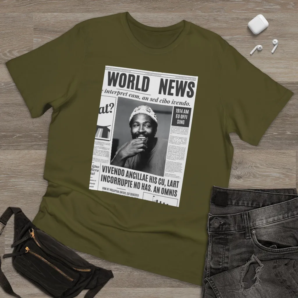 World News MARVIN GAYE (white beanie) Unisex Deluxe T-shirt