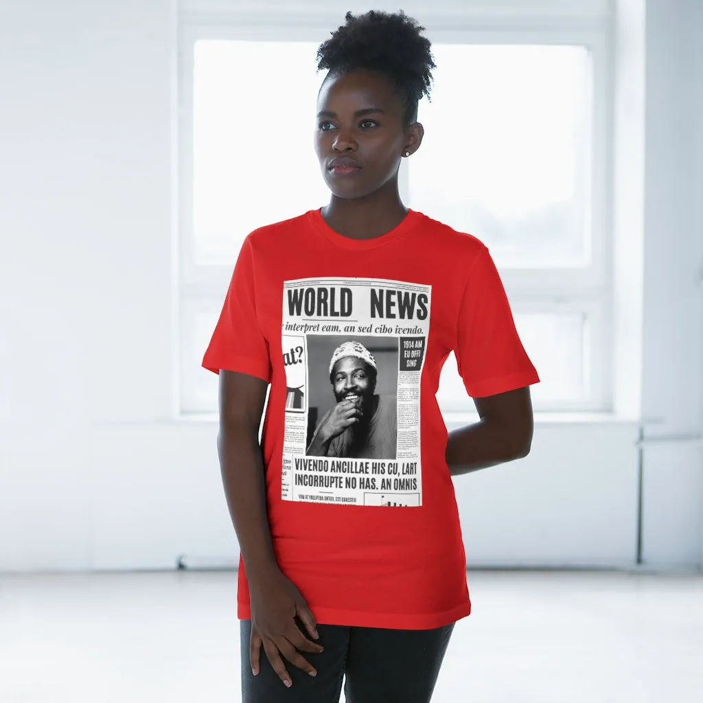World News MARVIN GAYE (white beanie) Unisex Deluxe T-shirt
