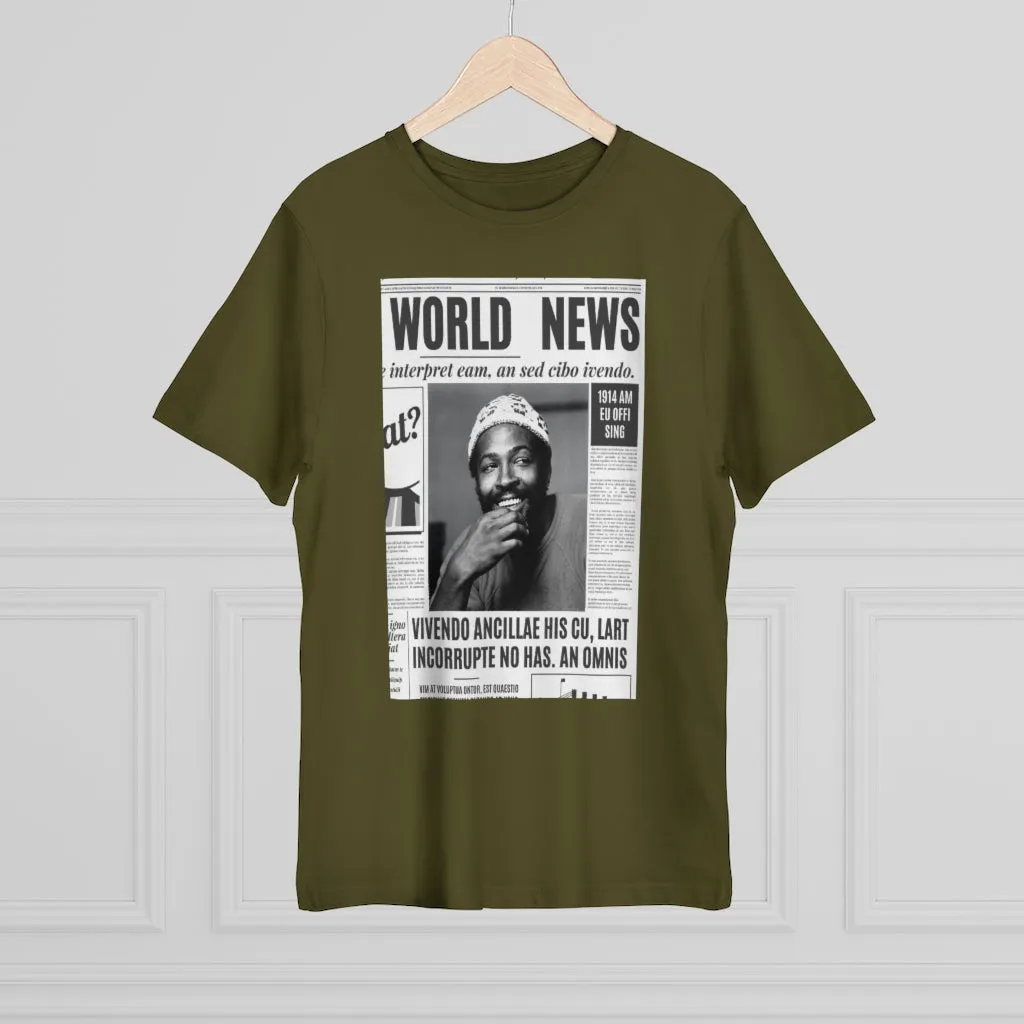 World News MARVIN GAYE (white beanie) Unisex Deluxe T-shirt