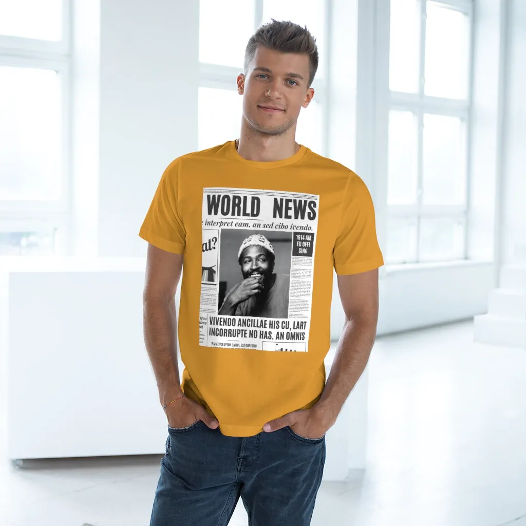 World News MARVIN GAYE (white beanie) Unisex Deluxe T-shirt