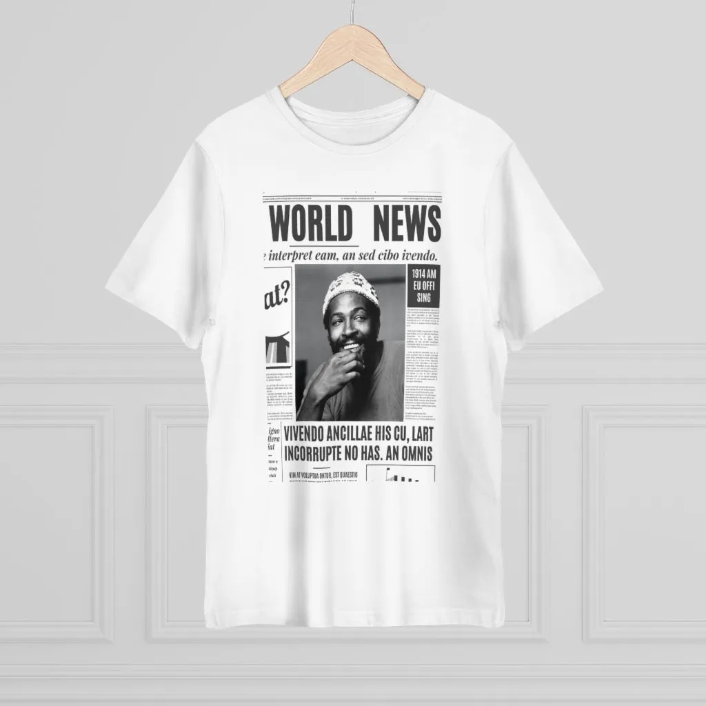 World News MARVIN GAYE (white beanie) Unisex Deluxe T-shirt