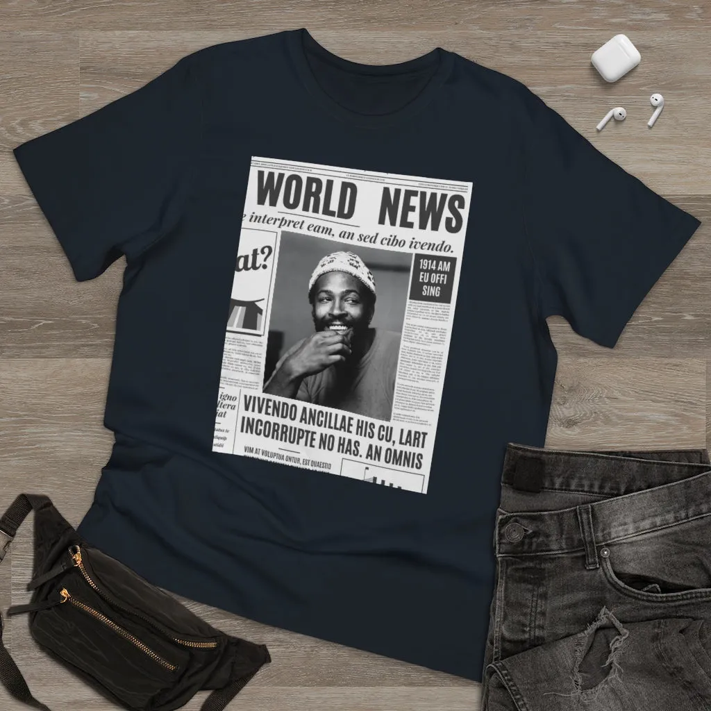 World News MARVIN GAYE (white beanie) Unisex Deluxe T-shirt