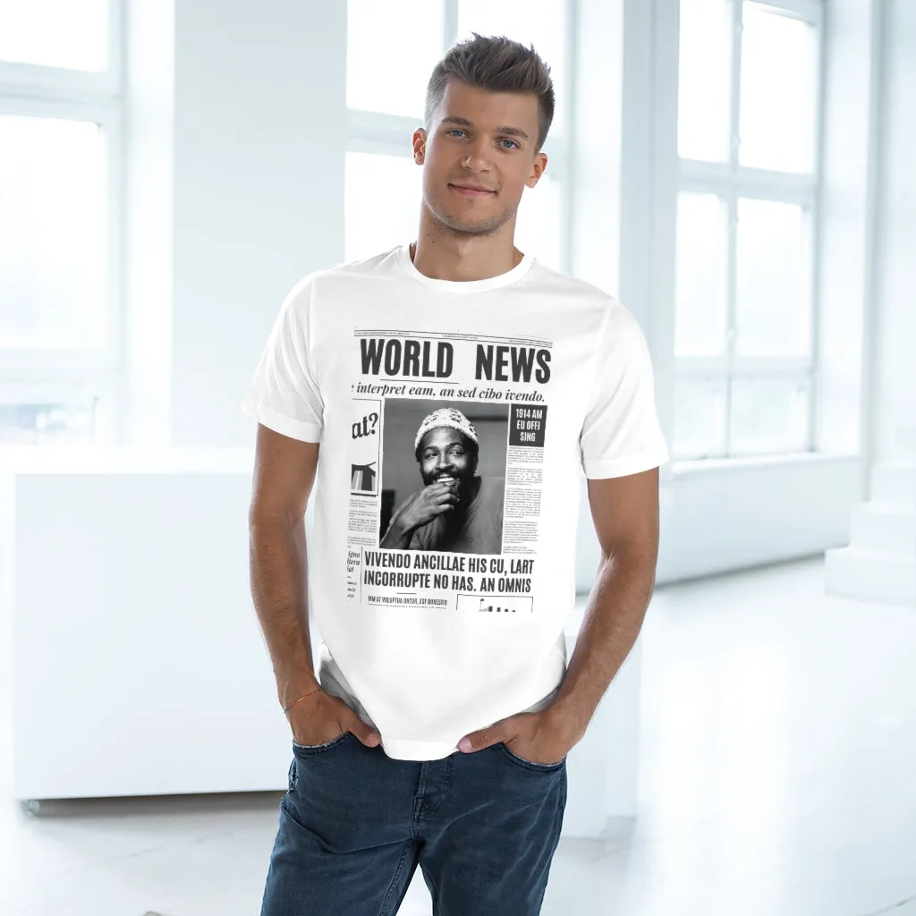 World News MARVIN GAYE (white beanie) Unisex Deluxe T-shirt
