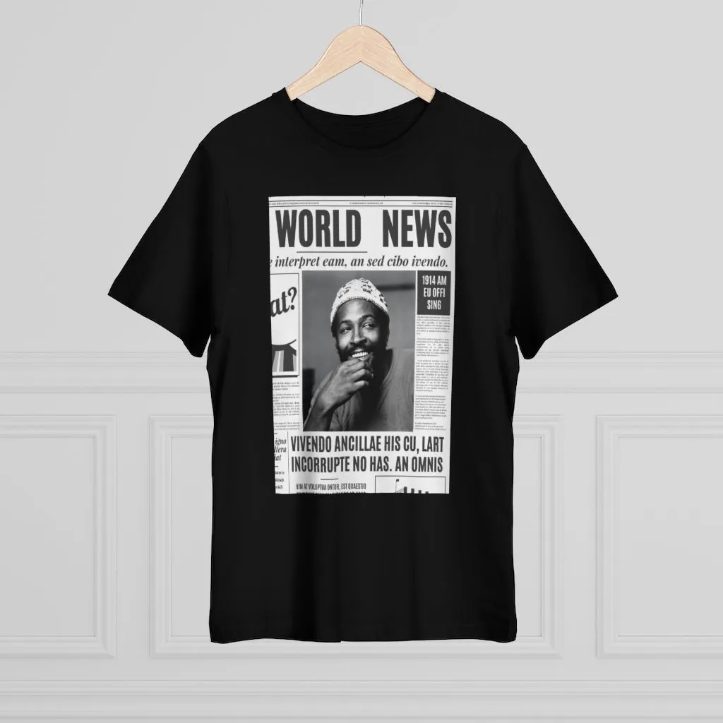 World News MARVIN GAYE (white beanie) Unisex Deluxe T-shirt