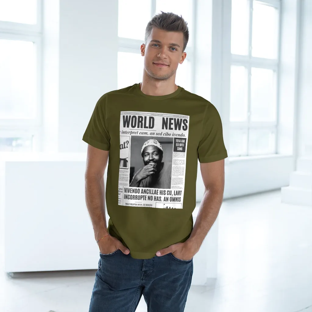 World News MARVIN GAYE (white beanie) Unisex Deluxe T-shirt