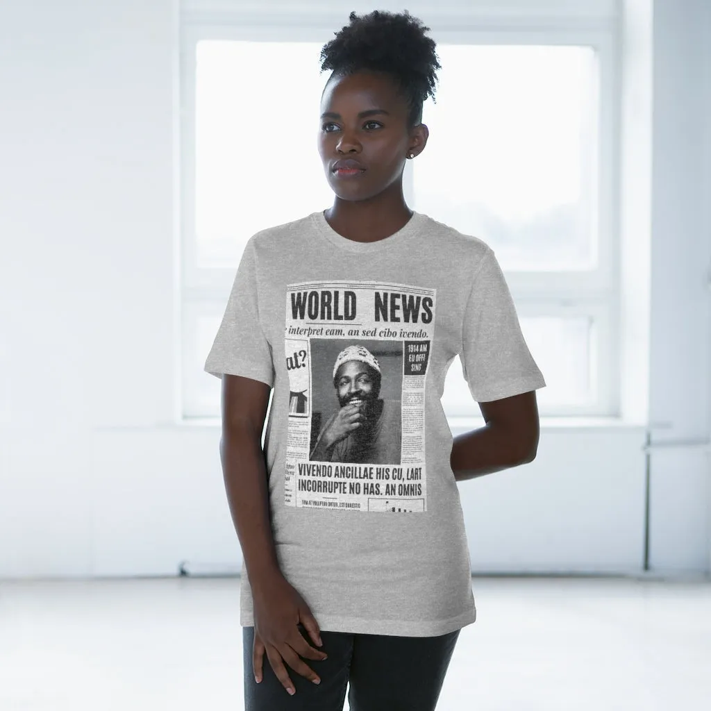 World News MARVIN GAYE (white beanie) Unisex Deluxe T-shirt
