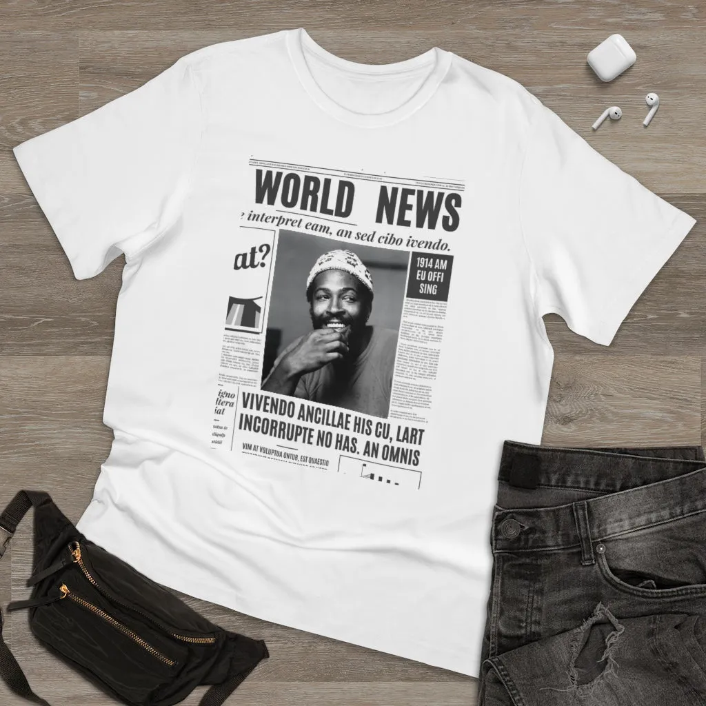 World News MARVIN GAYE (white beanie) Unisex Deluxe T-shirt