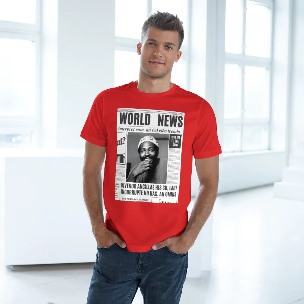 World News MARVIN GAYE (white beanie) Unisex Deluxe T-shirt