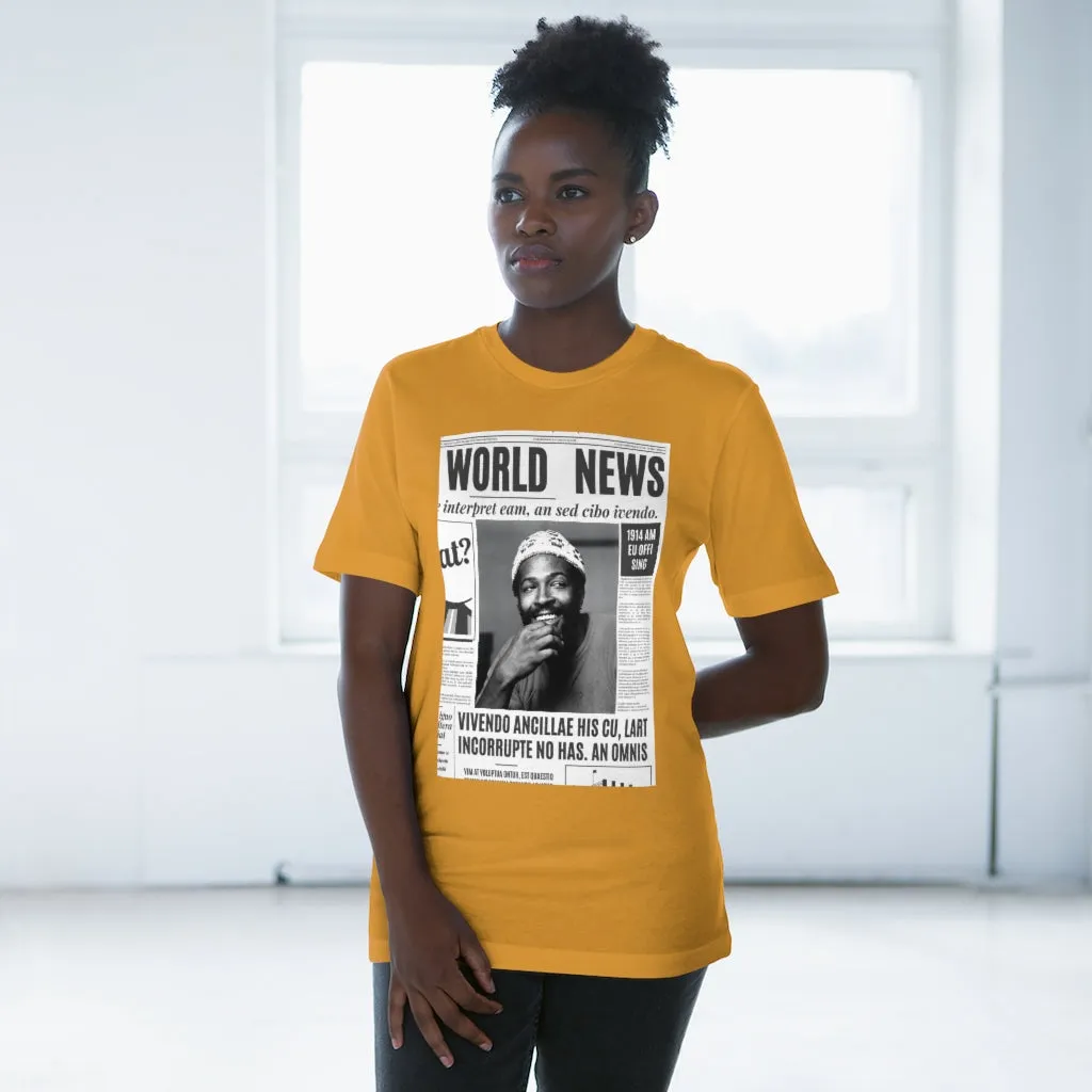 World News MARVIN GAYE (white beanie) Unisex Deluxe T-shirt