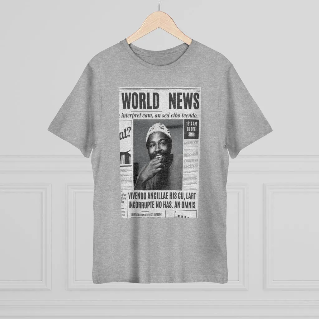 World News MARVIN GAYE (white beanie) Unisex Deluxe T-shirt