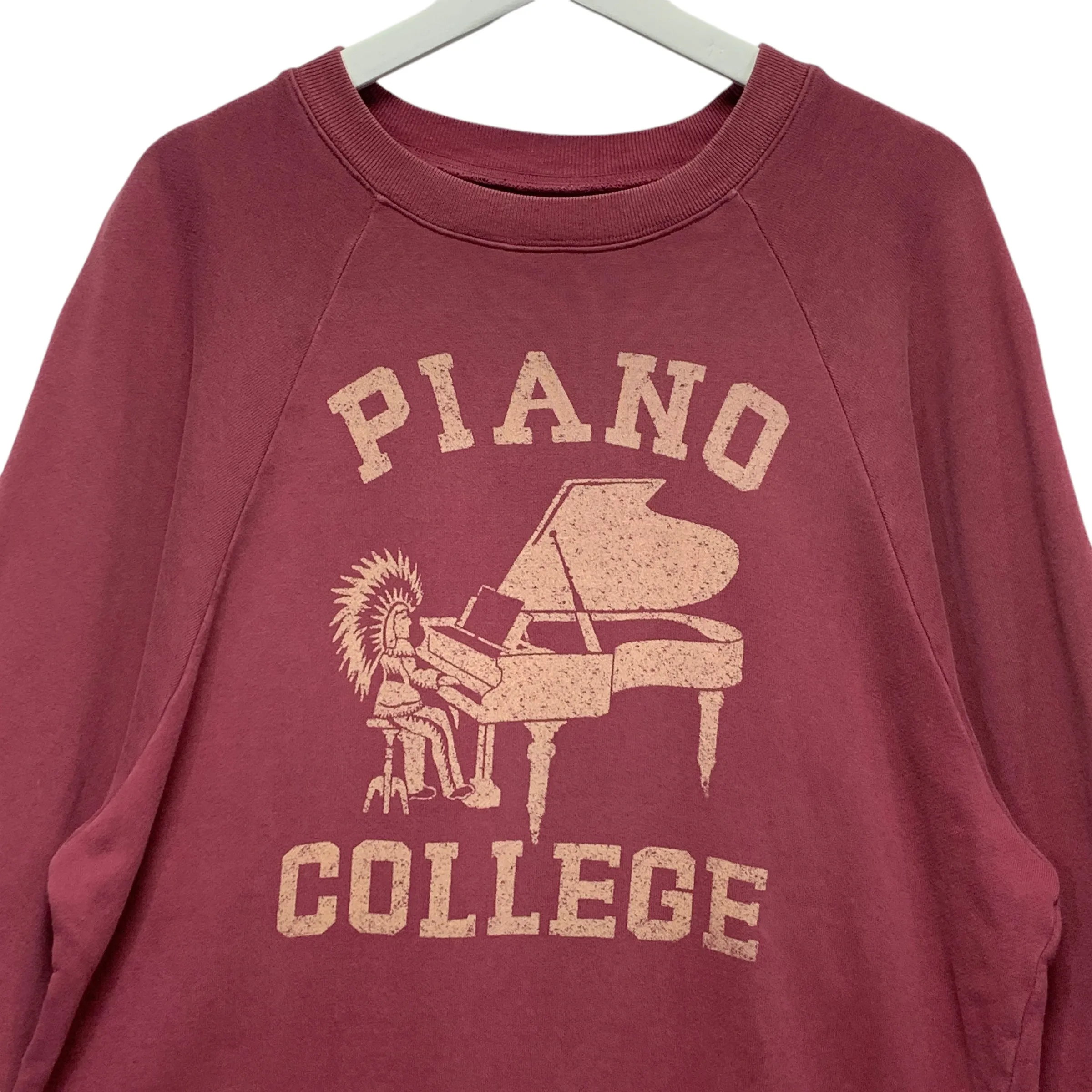 [XL] Kapital Piano College Chieftain Crewneck Sweatshirt Burgundy