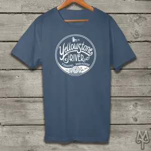 Yellowstone River Fishing Paradise, white logo t-shirt
