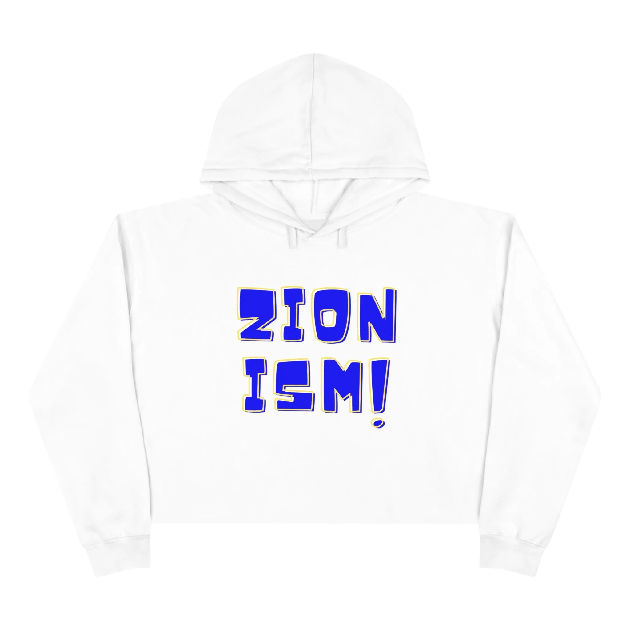 ZION Black Royal Blue Crop Hoodie