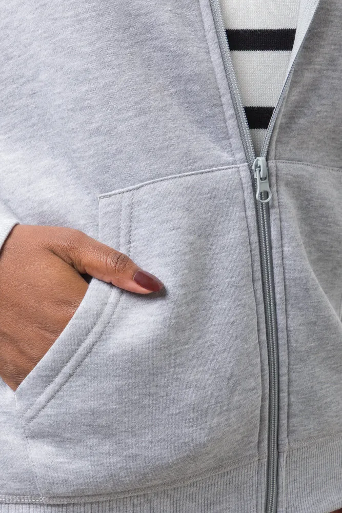 Zip Through Hooded Tracktop Grey